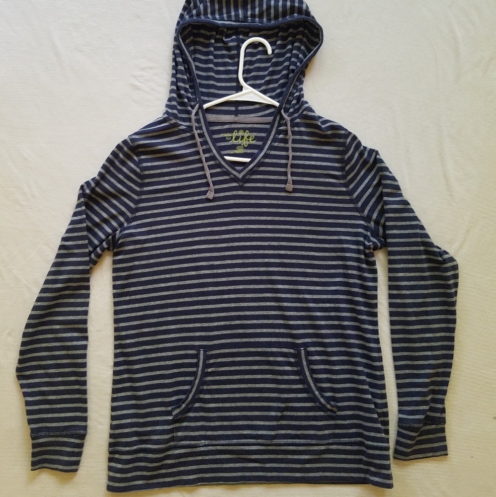 Blue & Gray Striped Light Sweater